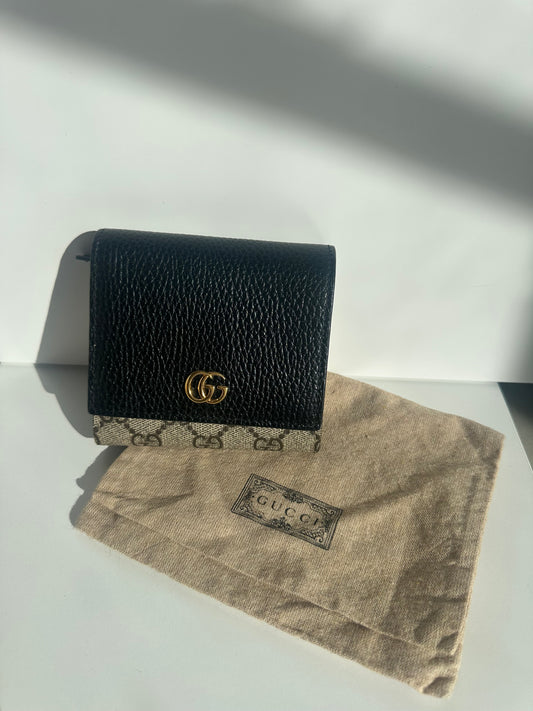 Gucci GG Marmont Bi colour Medium Wallet Black