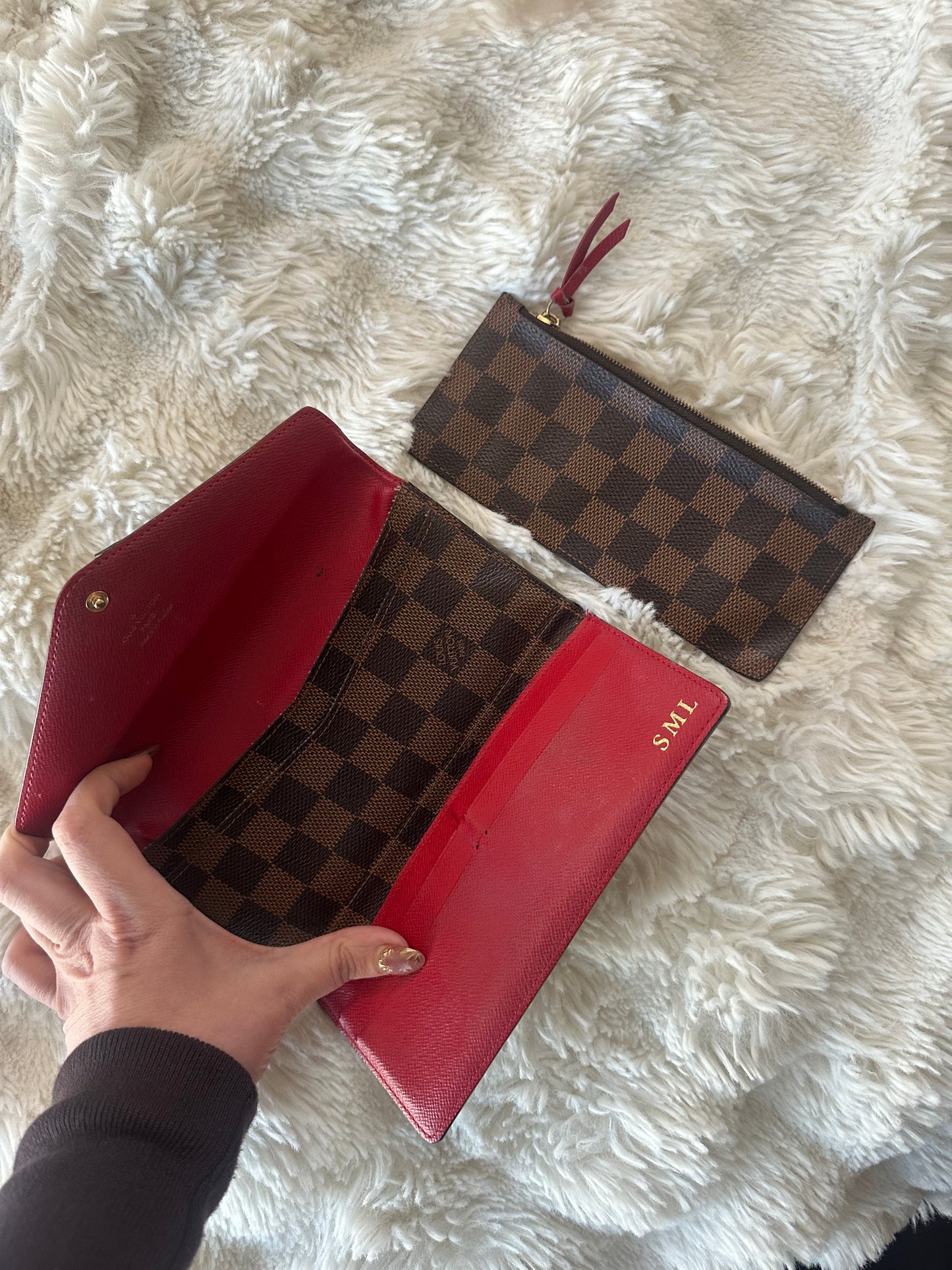 Louis Vuitton Damier Ebene wrap wallet with coin purse