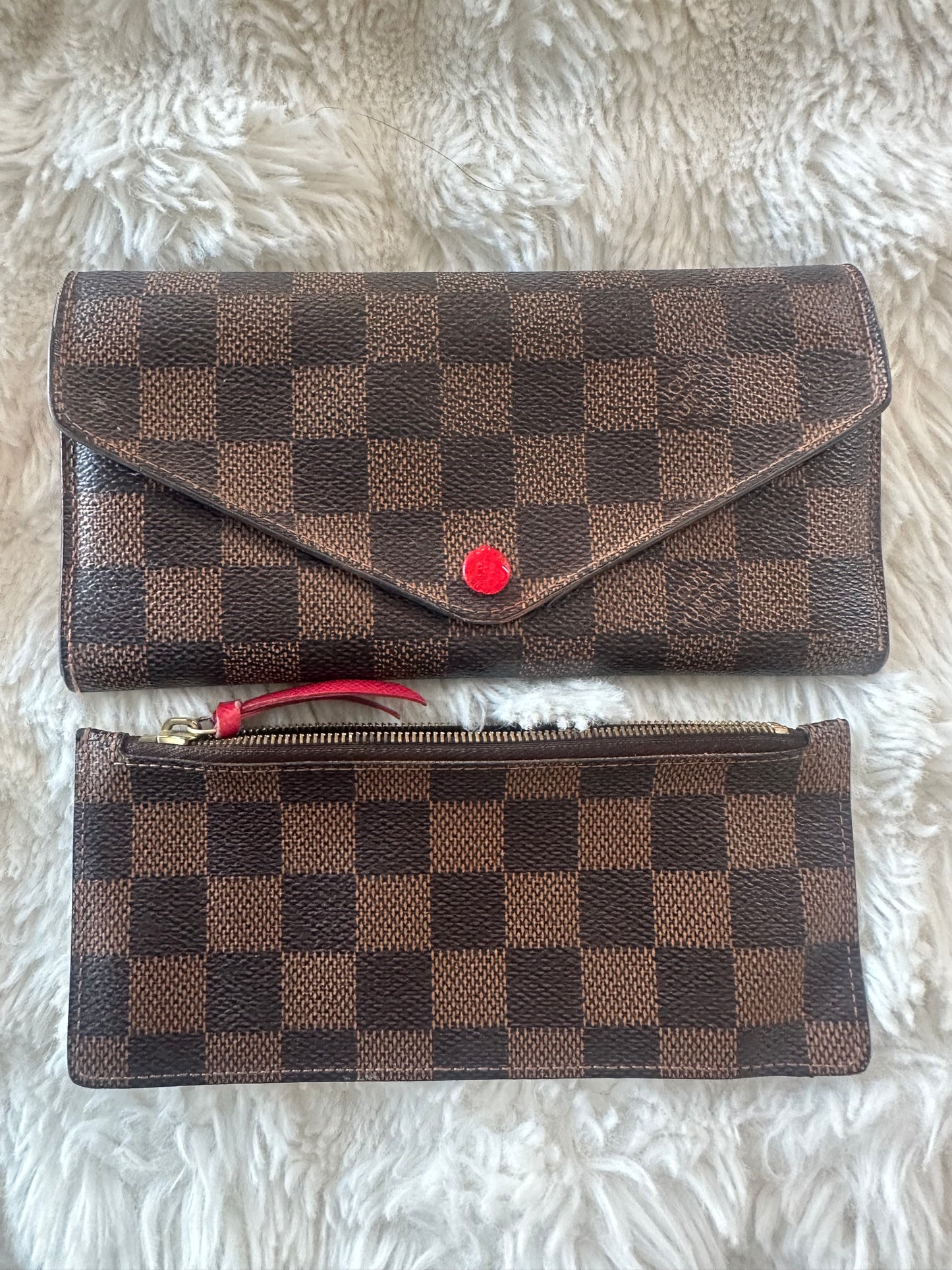 Louis Vuitton Damier Ebene wrap wallet with coin purse