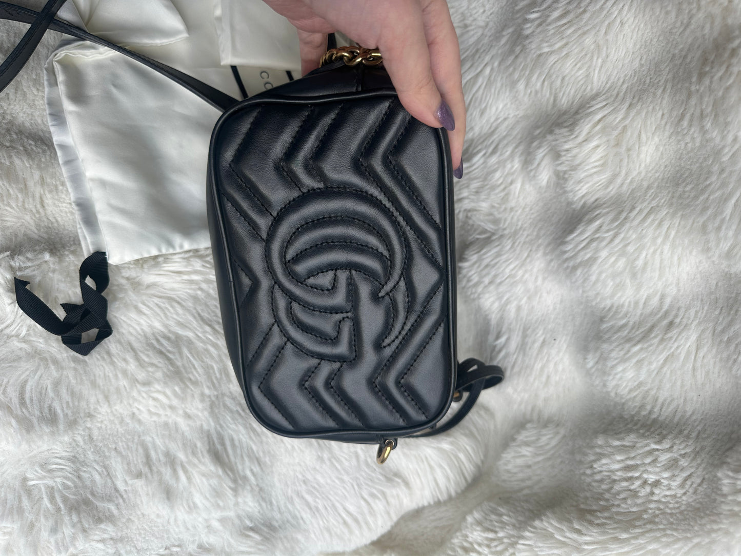 GUCCI GG Marmont Camera Bag Black