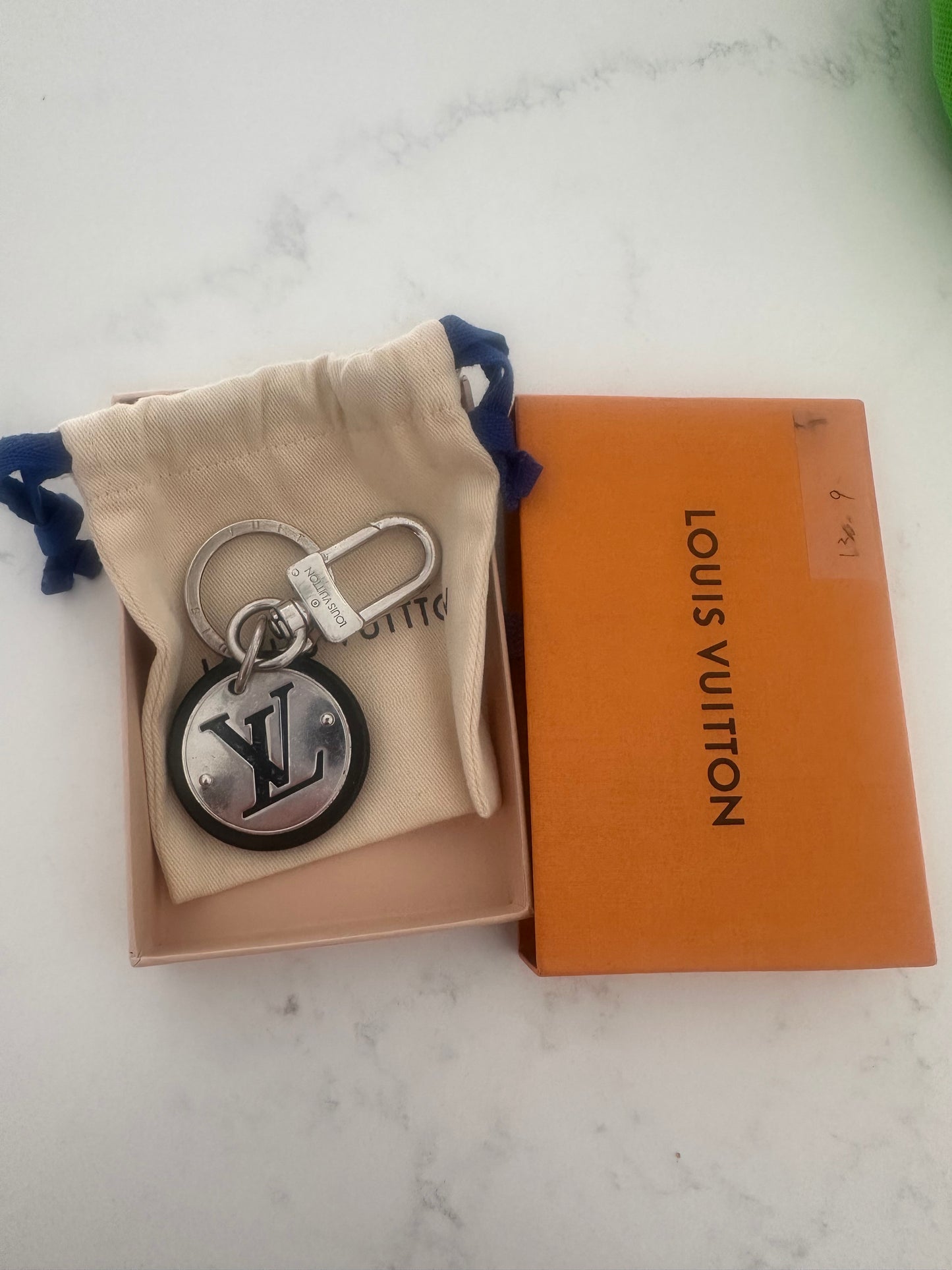 Lv silver keychain